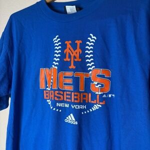Adidas‎ New York Mets Baseball T-Shirt Mens XL Blue MLB Graphic Tee